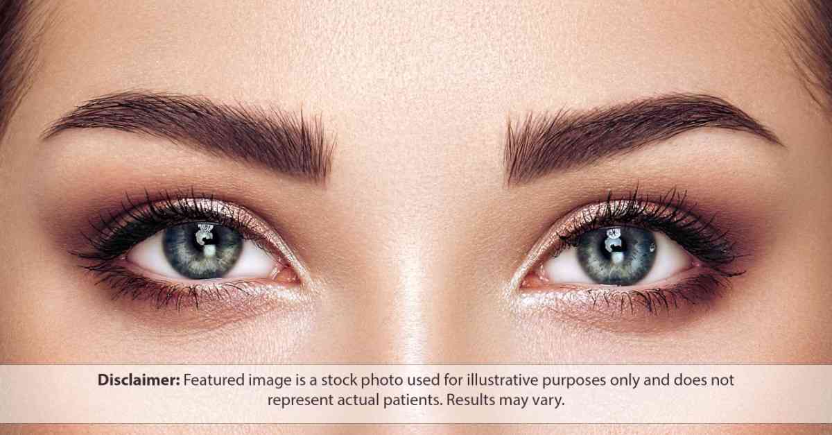 Close-up of blue eyes with makeup, stock image for illustrative purposes only.